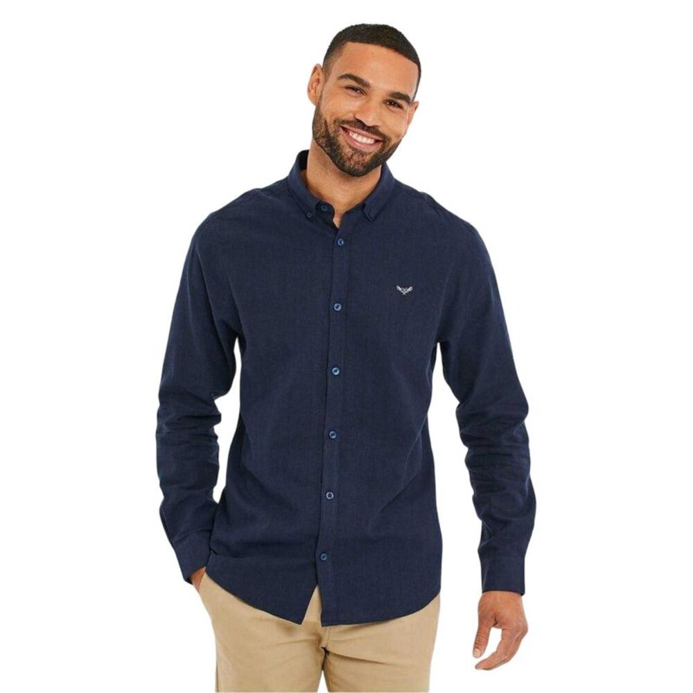 Threadbare Mens Regular Button-Down Shirt / Navy